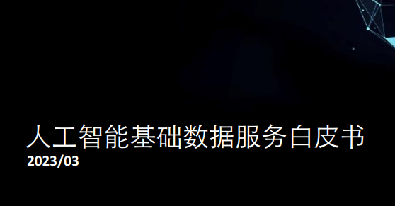 2023人工智能基础数据服务白皮书