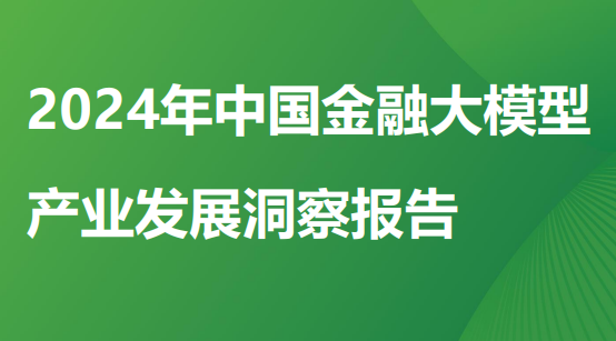 2024年中国金融大模型产业发展洞察报告