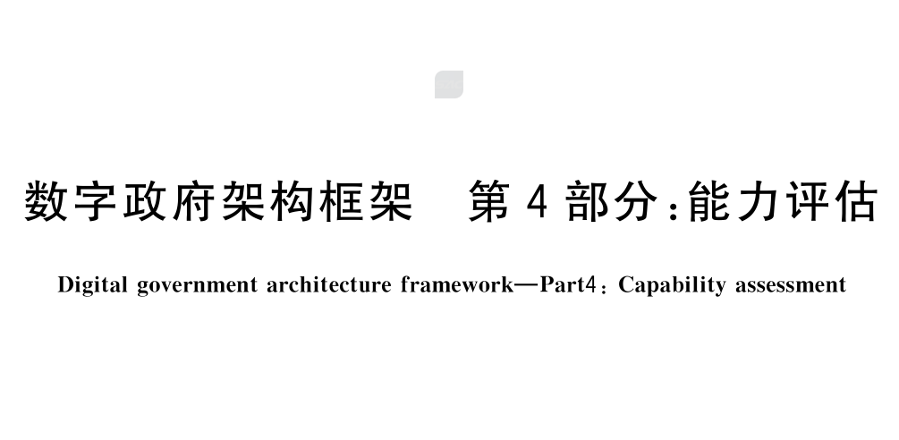 数字政府架构框架 第4部分：能力评估
