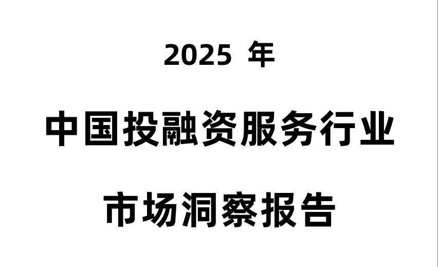 2025年中国投融资服务行业市场洞察报告