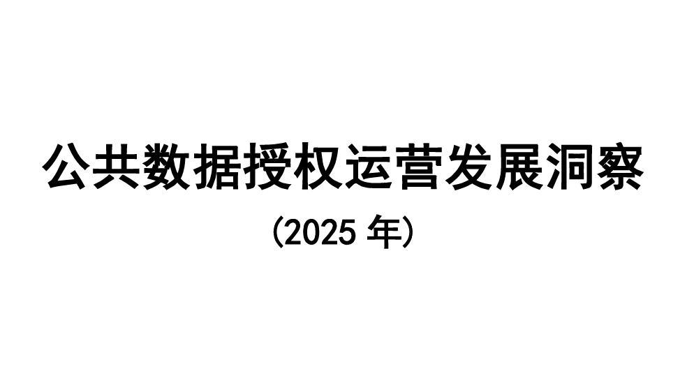 公共数据授权运营发展洞察（2025年）