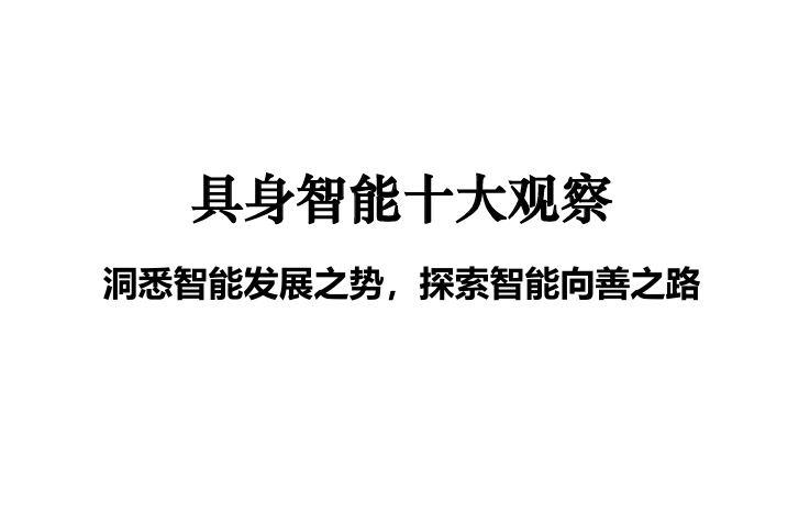 具身智能十大观察报告