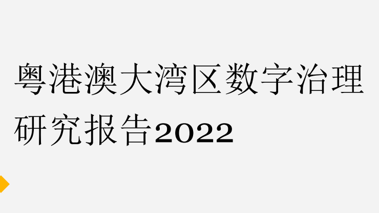 2022粤港澳大湾区数字治理研究报告
