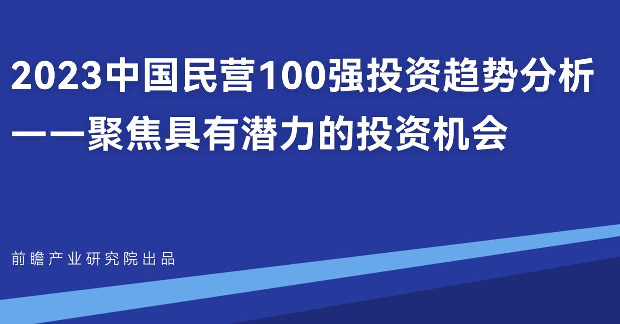 2023中国民营100强投资趋势