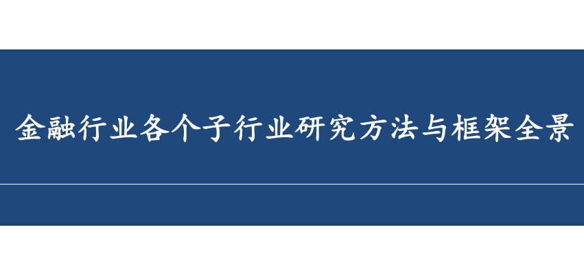 金融行业各个子行业研究方法与框架全景