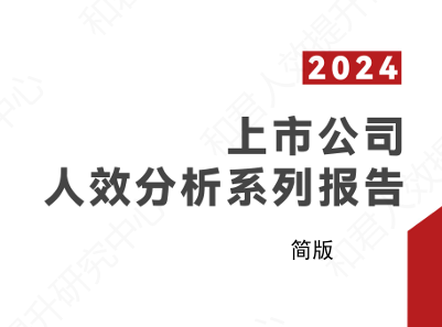 2024年上市公司人效分析系列报告（简版）