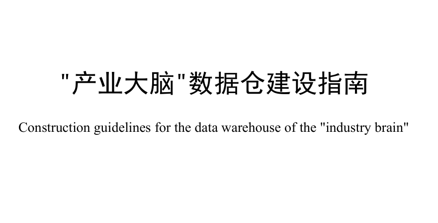 “产业大脑”数据仓建设指南_地方标准
